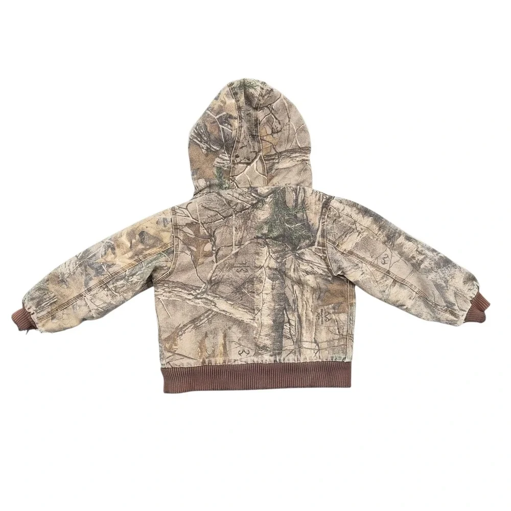 Carhartt Kids Realtree Xtra Camo Hooded Active Jacket XXS 4-5 Distressed Brown